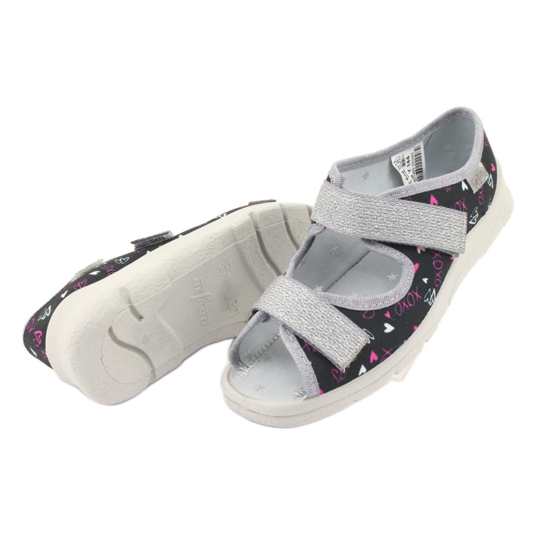 Zapatillas para niños de Befado 969y144 negro rosa gris 5