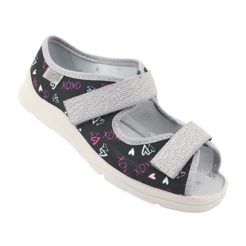 Zapatillas para niños de Befado 969y144 negro rosa gris 1