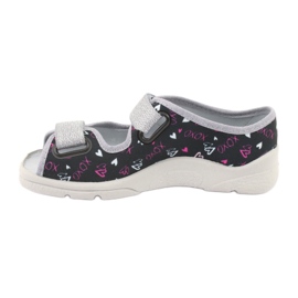 Zapatillas para niños de Befado 969y144 negro rosa gris 2