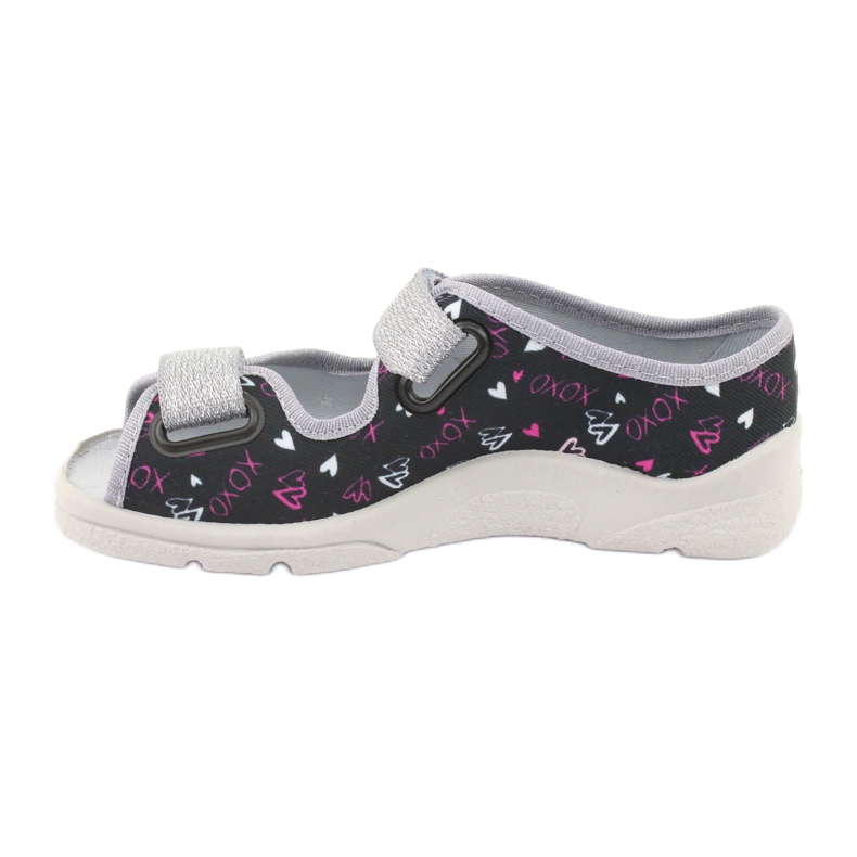 Zapatillas para niños de Befado 969y144 negro rosado gris 2