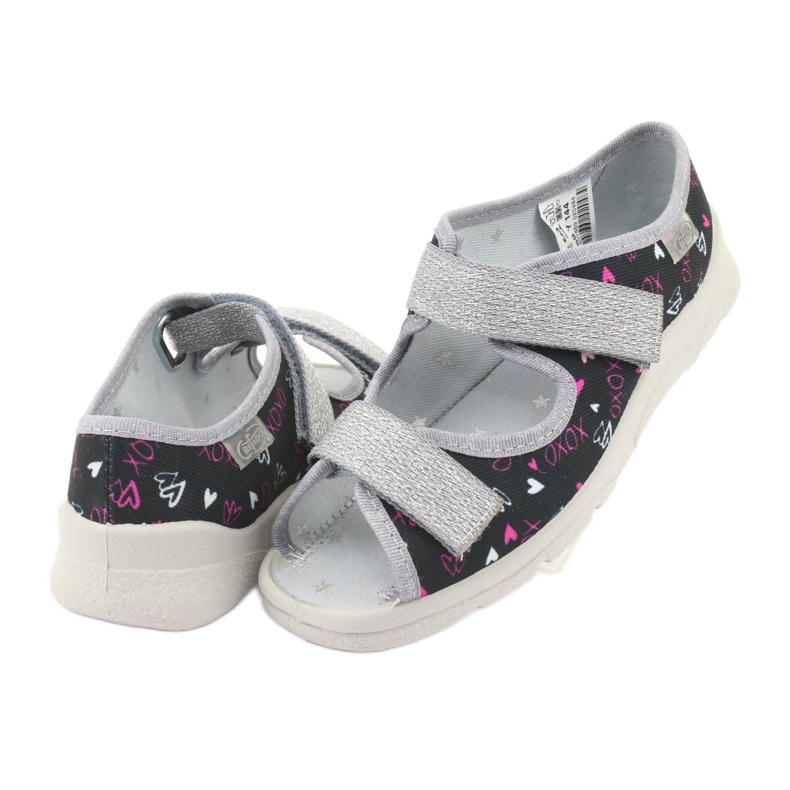 Zapatillas para niños de Befado 969y144 negro rosado gris 4