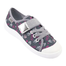Zapatillas de niños Befado 251Y138 blanco rosa gris 1