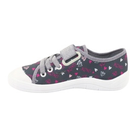 Zapatillas de niños Befado 251Y138 blanco rosa gris 2