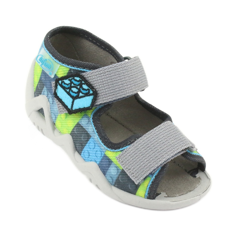 Sandalias Befado para niños 250P093 azul gris verde 1