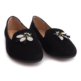 Bailarinas de ante con calavera 9988 negro 1