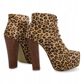 Botas sólidas en el talón E347 Beige marrón negro multicolor 1