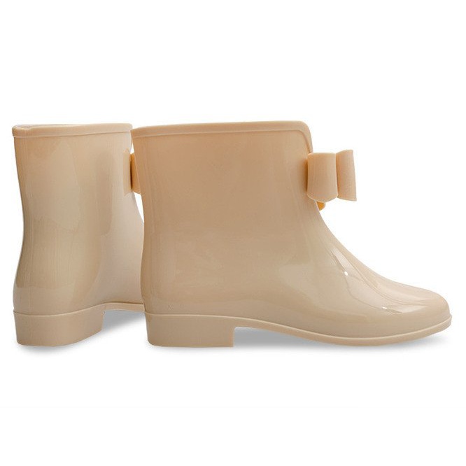 Botas de agua con lazo 502A Beige 2 Botas de agua con lazo 502A Beige 2
