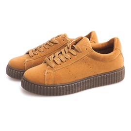 Botas Creepers en la plataforma camel T5020 marrón 4