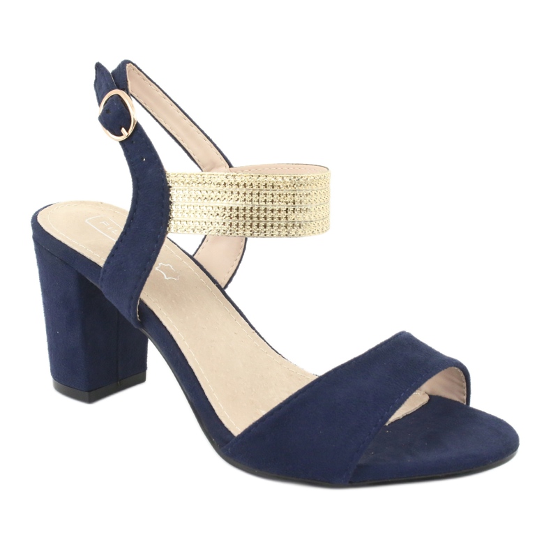 Sandalias en el poste de Filippo DS817 azul marino / dorado 1