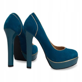 Stilettos Clásicos En La Plataforma 805 Azul verde 1