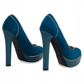 Stilettos Clásicos En La Plataforma 805 Azul verde 2