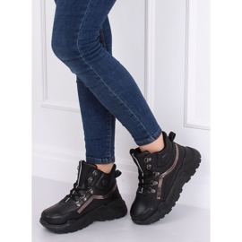 Zapato deportivo negro con tacón alto B0012-SP Negro 1