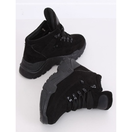 Zapatillas deportivas negras suela alta B0014-SP Negro 3