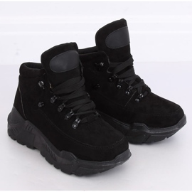 Zapatillas deportivas negras suela alta B0014-SP Negro 2