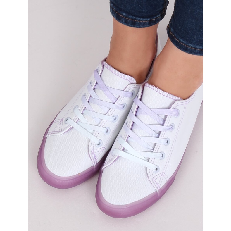 Zapatillas de mujer ombre blanco y morado E3508 Morado violeta 2 Zapatillas de mujer ombre blanco y morado E3508 Morado violeta 2