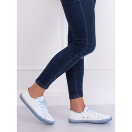 Zapatillas de mujer ombre blancas y azules E3508 Azul blanco 2