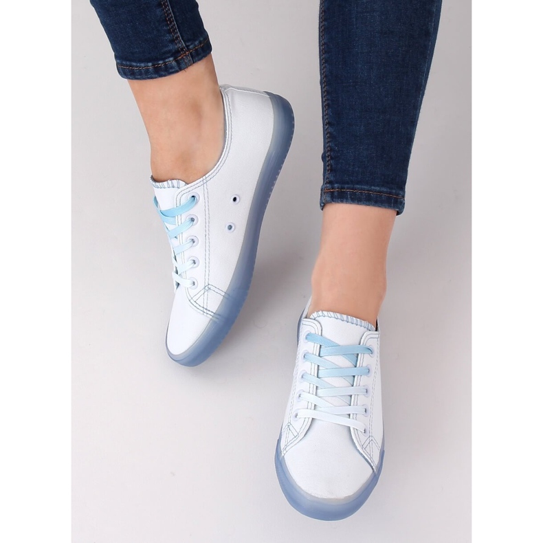 Zapatillas de mujer ombre blancas y azules E3508 Azul blanco 1 Zapatillas de mujer ombre blancas y azules E3508 Azul blanco 1