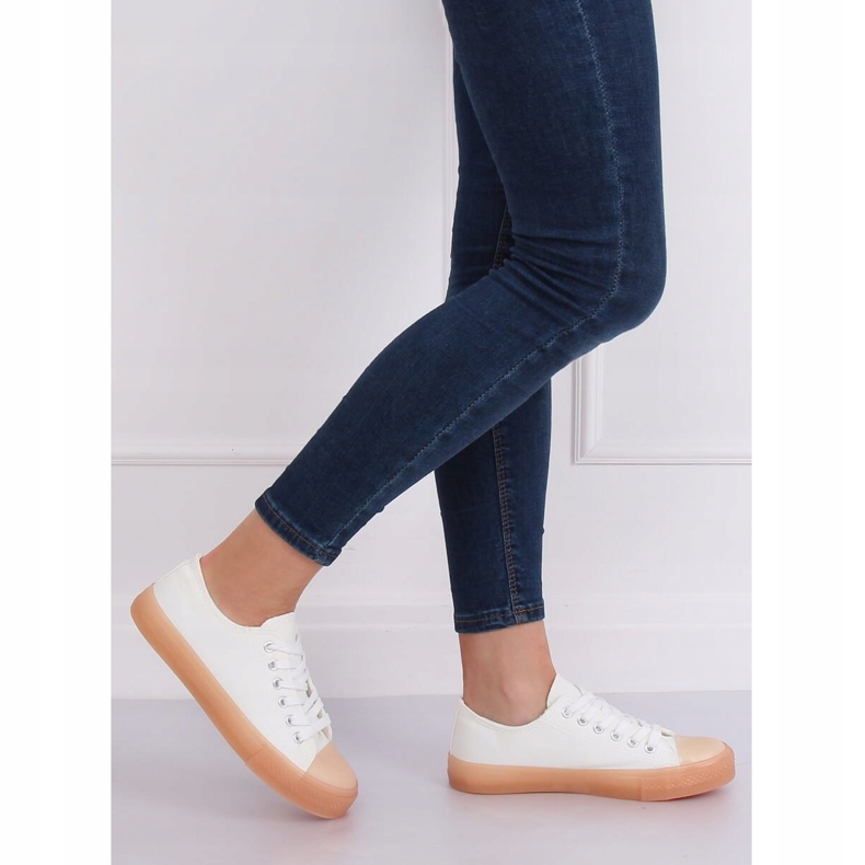 Zapatillas con suela de colores, blanco y beige FG-2948 Nudepink marrón 2