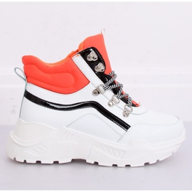 Zapatilla deportiva tobillera naranja y blanca RB-3348 BLANCO / NARANJA 4