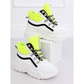 Deportivas blancas y amarillas de tobillo alto RB-3348 BLANCO / AMARILLO 4