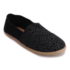 Alpargatas de lino B211-2 Zapatillas negras negro 1