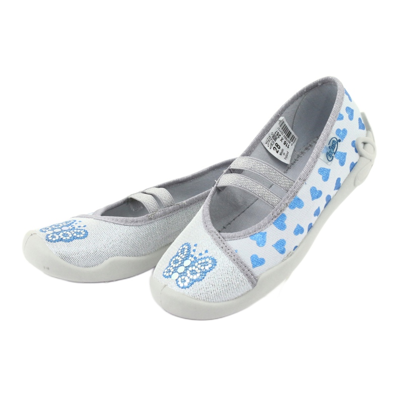 Zapatos infantiles befado corazones 116X267 azul gris 3
