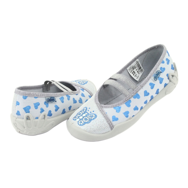 Zapatos infantiles befado corazones 116X267 azul gris 4