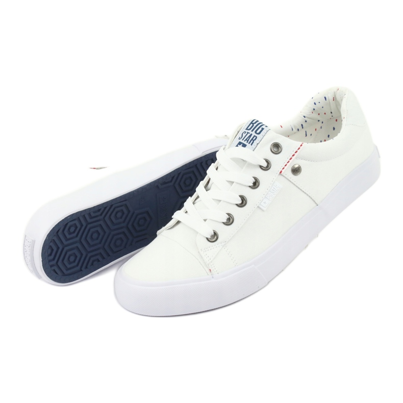 Zapatillas deportivas Big Star para hombre, blancas atadas 174097 blanco 4