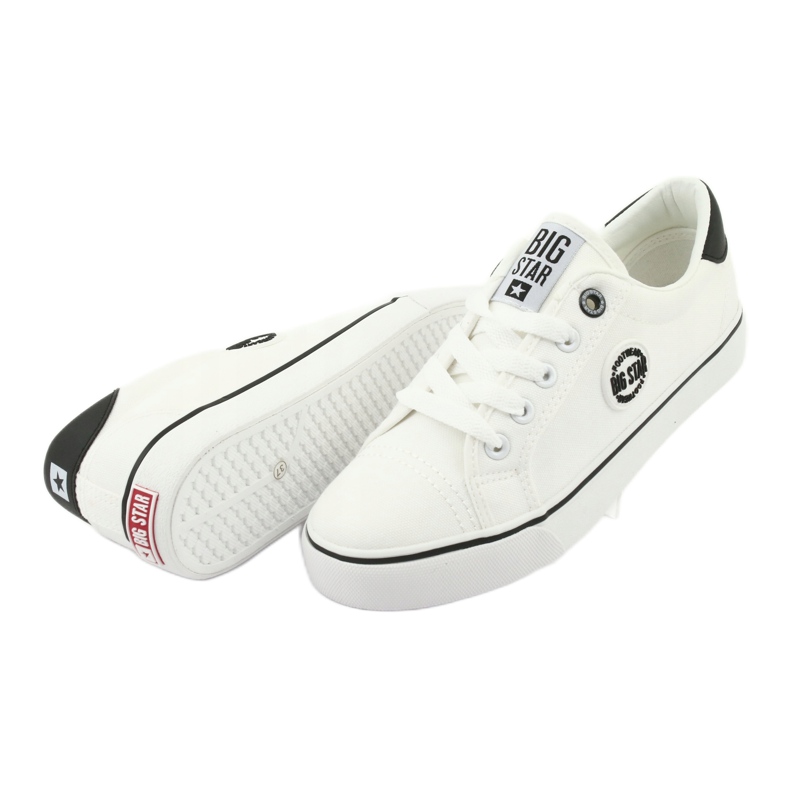 Zapatillas Big Star atadas blanco 274473 negro 4