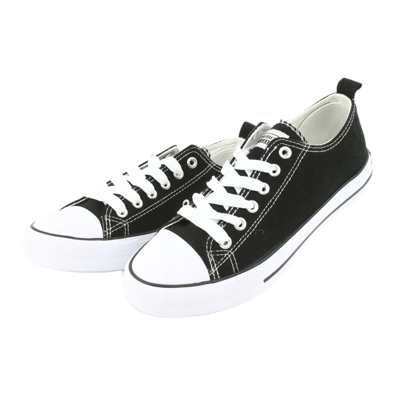 American Club Zapatillas de deporte en blanco y negro LH08 empatadas en blanco y negro 3
