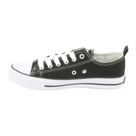 American Club Zapatillas de deporte en blanco y negro LH08 empatadas en blanco y negro 2