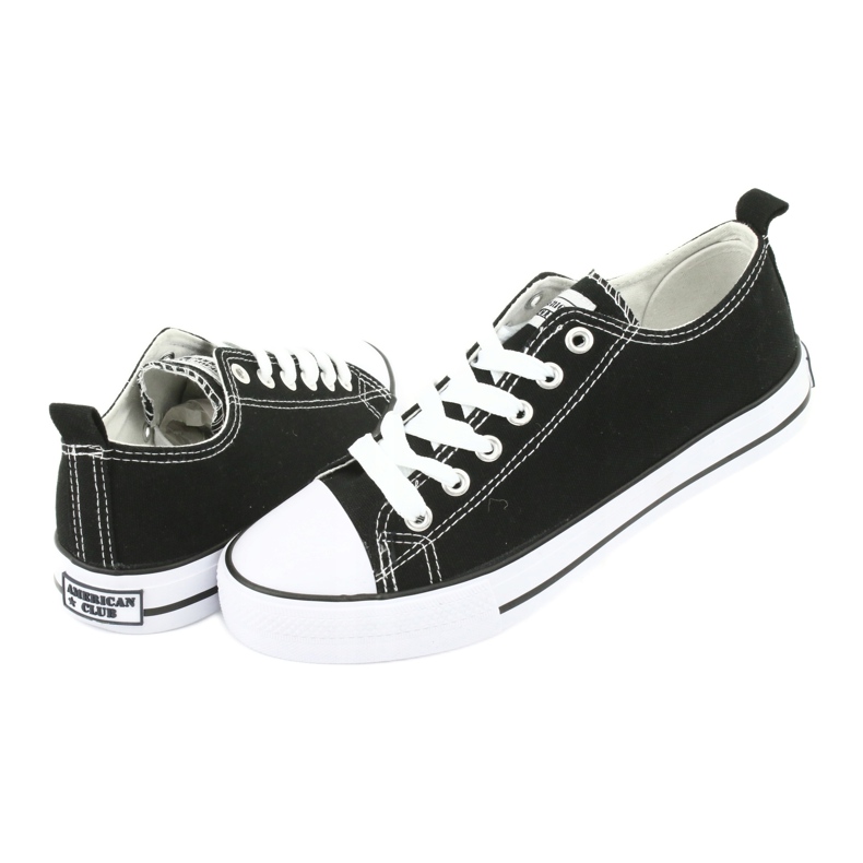 American Club Zapatillas clásicas empatadas lh04/22 negros 4