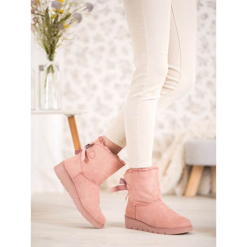 SHELOVET Rosa mukluki en la plataforma rosado 2