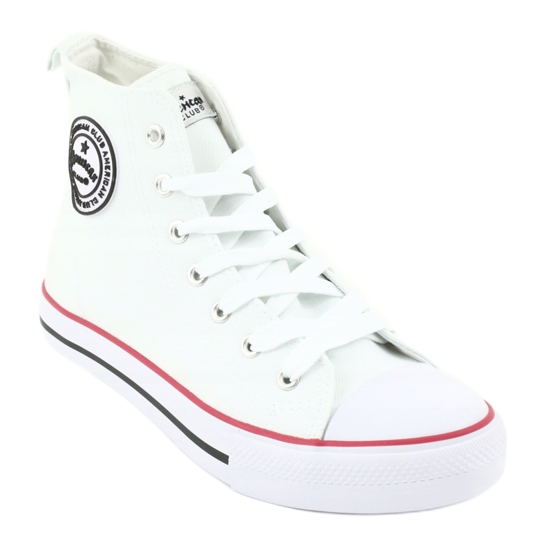 Zapatillas altas American Club LH42 blanco rojo 1
