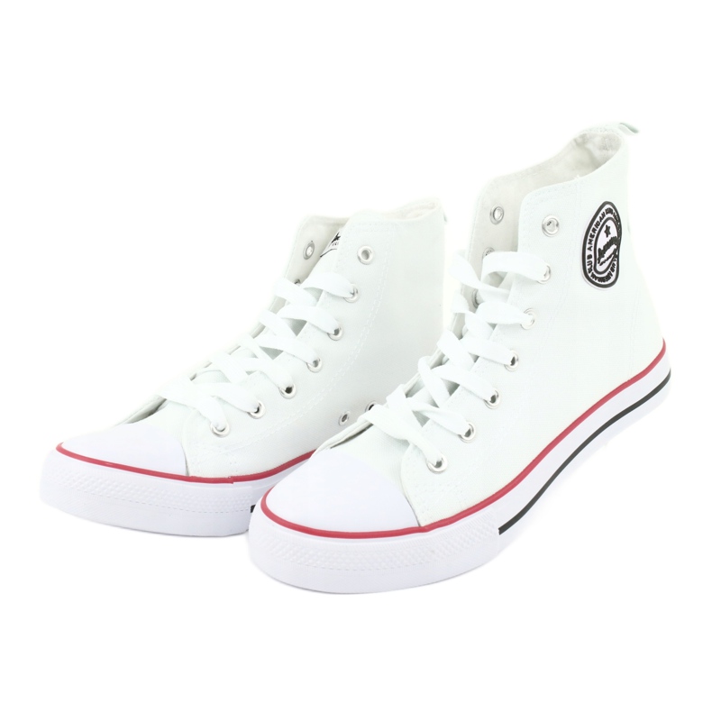 Zapatillas altas American Club LH42 blanco rojo 3