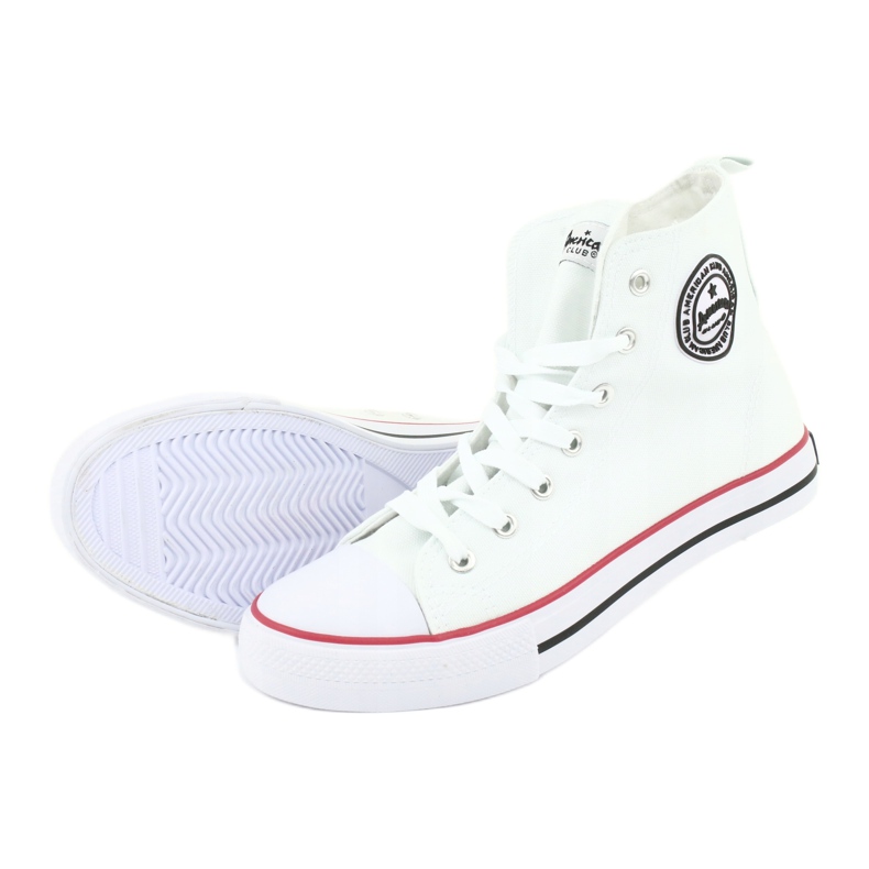 Zapatillas altas American Club LH42 blanco rojo 5