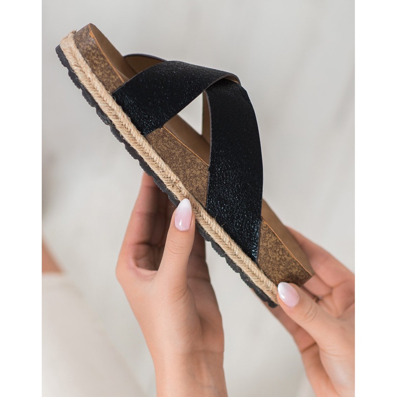 Goodin Cómodas pantuflas negras negro 2