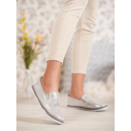 Goodin Alpargatas de piel calada gris amarillo 2 Goodin Alpargatas de piel calada gris amarillo 2