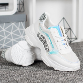 SHELOVET Zapatillas Con Efecto Holo blanco 4