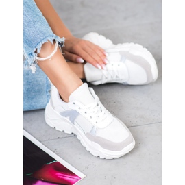 SHELOVET Zapatillas deportivas blanco azul gris 3