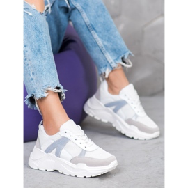 SHELOVET Zapatillas deportivas blanco azul gris 2