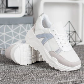 SHELOVET Zapatillas deportivas blanco azul gris 4