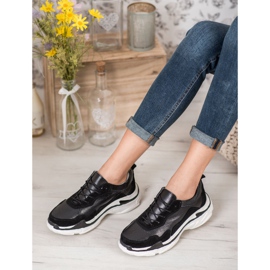Goodin Zapatillas de cuero negras negro 1