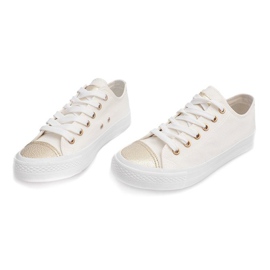 Zapatillas de mujer blancas TL13 blanco amarillo 4