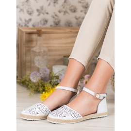 Bailarinas VINCEZA de piel con cremallera blanco 3