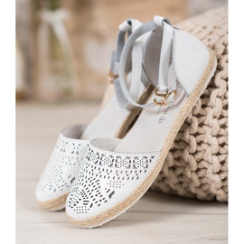 Bailarinas VINCEZA de piel con cremallera blanco 2
