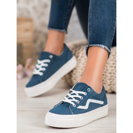 Kylie Zapatillas de mezclilla de moda azul 6