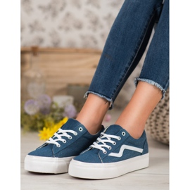 Kylie Zapatillas de mezclilla de moda azul 1