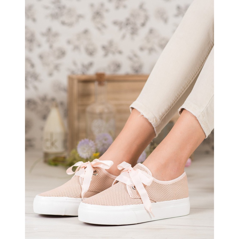 Kylie Zapatillas atadas con una cinta marrón 1