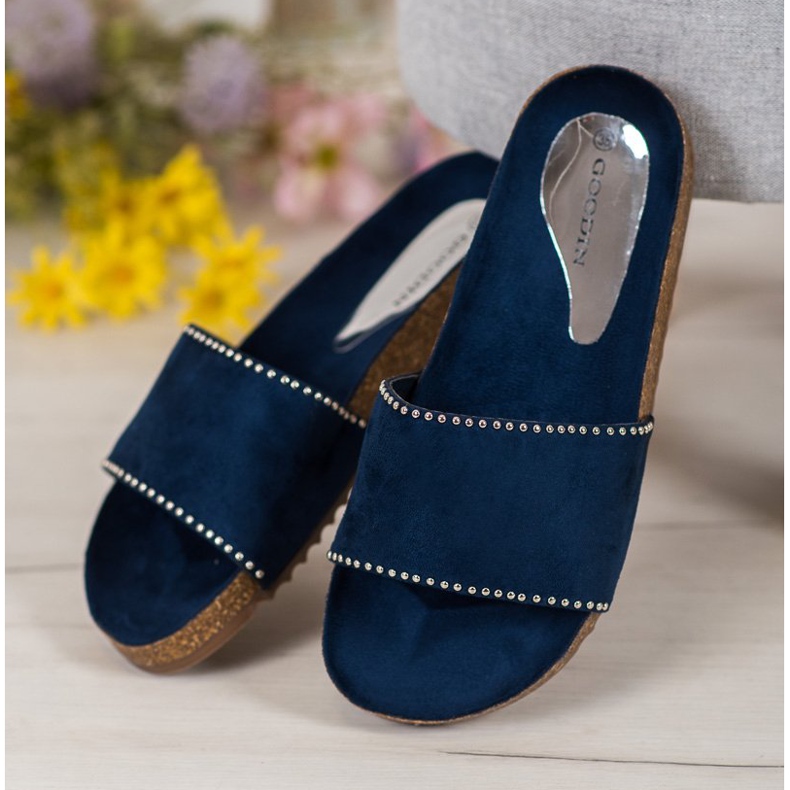 Goodin Zapatillas de gamuza azul marino 1